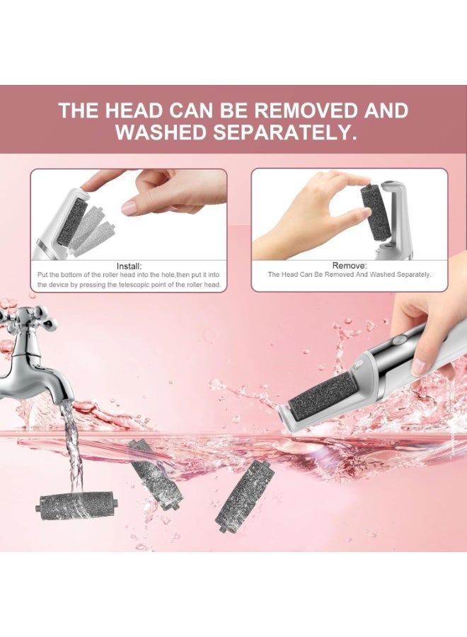 Bukela Electric Foot Callus Remover,Callus Remover For Feet,Rechargeable Electronic Foot File Foot Scrubber Pedicure Kits,Pedicure Machine Foot Care For Dead Skin Ideal Gift (White) - Image 4